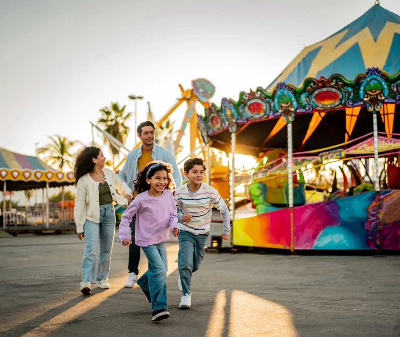 Family enjoying a day at the fair.